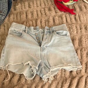 PacSun Light Wash Frayed Jean Shorts